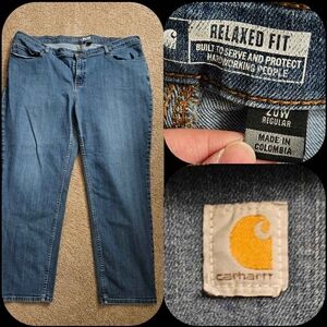 SIZE 20W plus sized relaxed fit carhartt jeans women's ladies